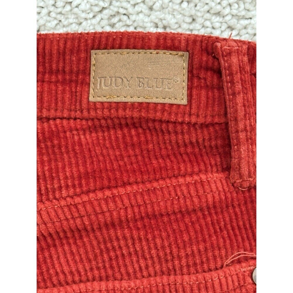 Judy Blue Women's 9/29 Ankle Straight Crop Corduroy Pant Rust Orange Button Fly - Picture 9 of 11